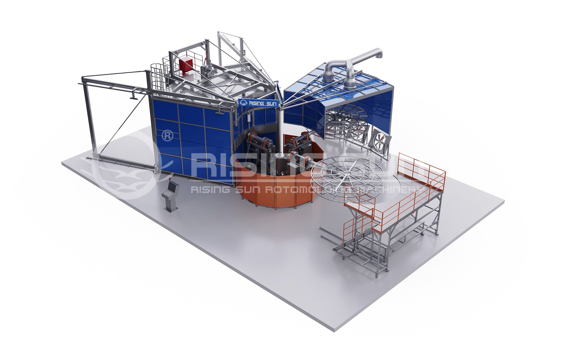 Stationary Oven Carousel Rotomolding Machine Solution for High-Quality Rotational Molding